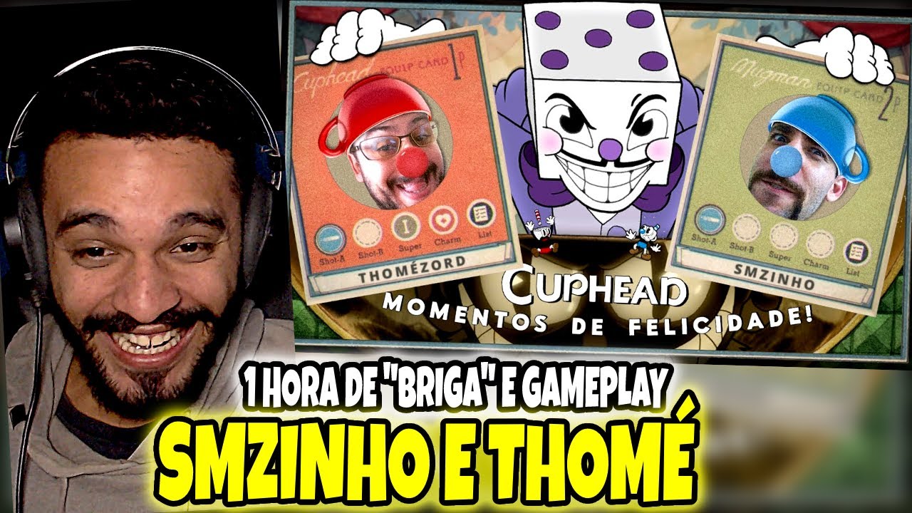 react smzinho e thomé momentos de felicidade cuphead parte 1