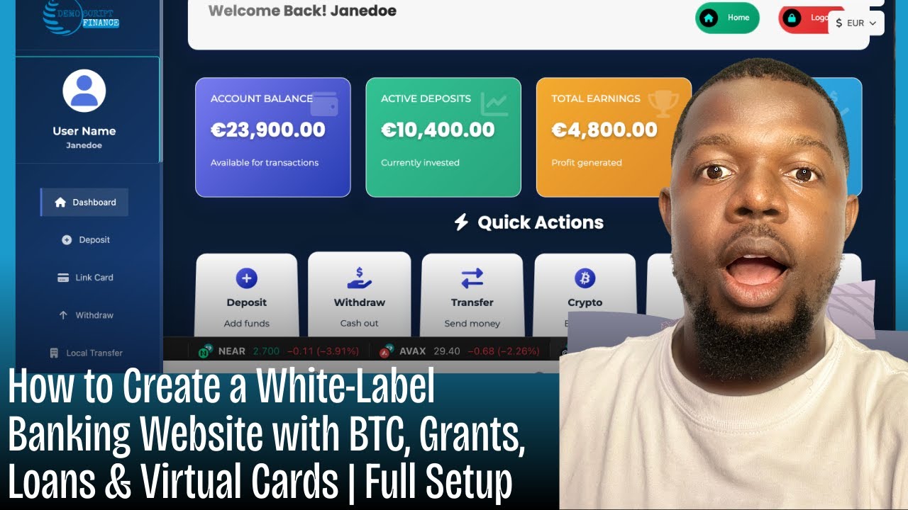 How to Create a White Label Banking Website with BTC, Grants, Loans & Virtual Cards | Full Setup