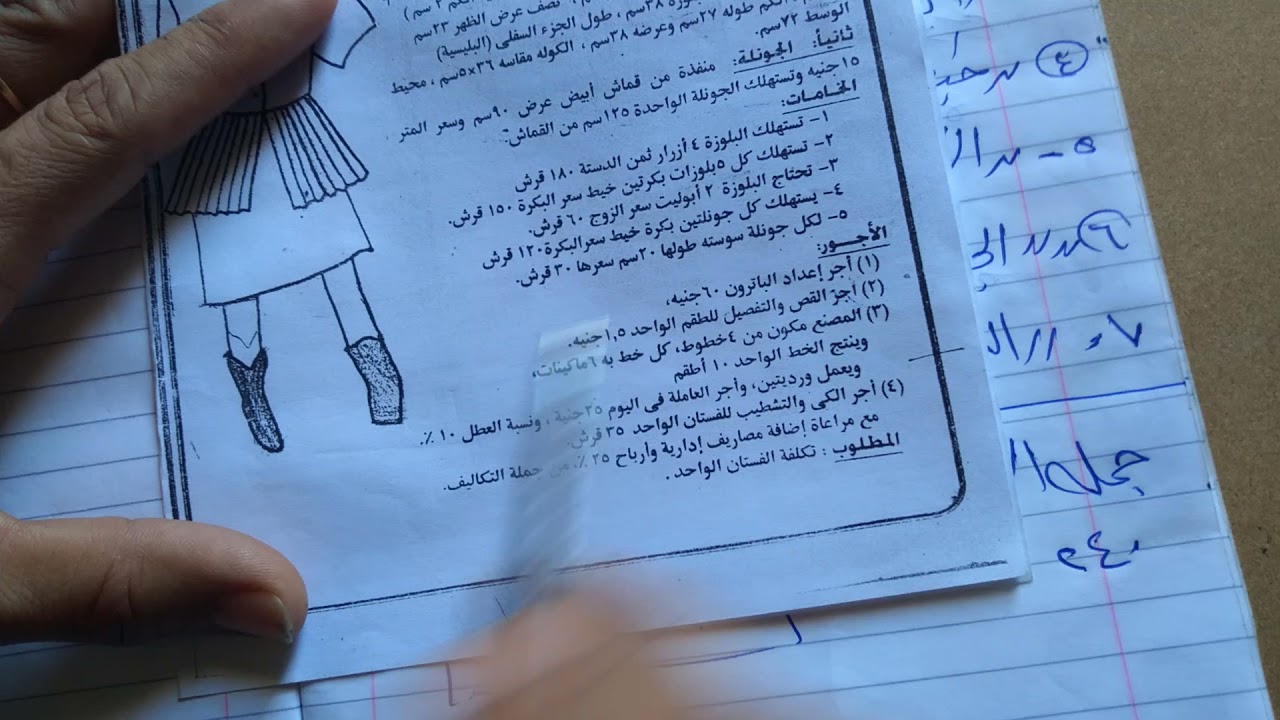 مقايسات الصف الثالث ثانوي صناعي ملابس جاهزة