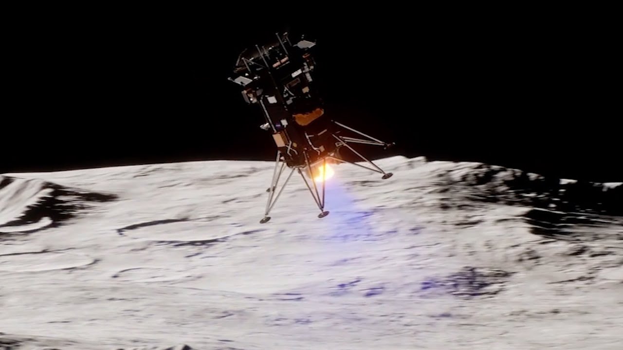 Intuitive Machines Nova-C lander touches down on the moon in amazing animation