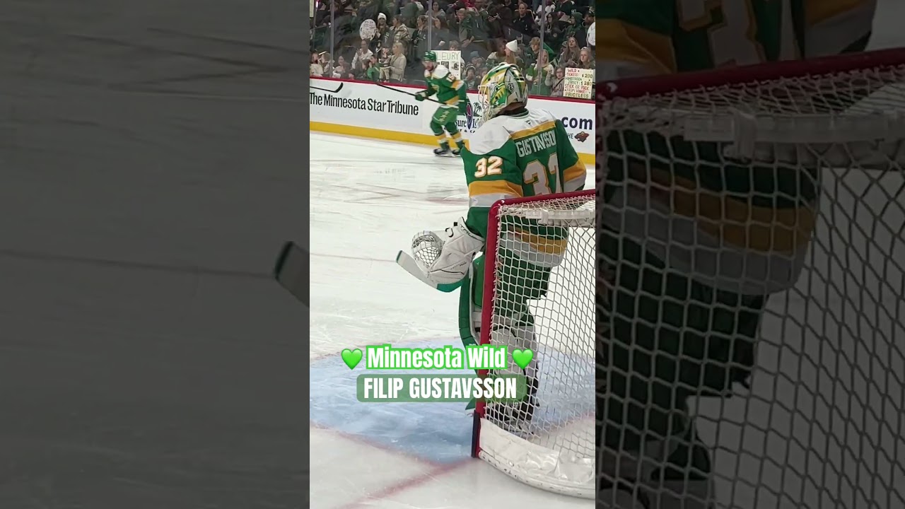 MN WILD-Goalie FILIP GUSTAVSSON 💚 #mnwild #filipgustavsson #nhl #hockey #sweden #shorts 03/29/2025