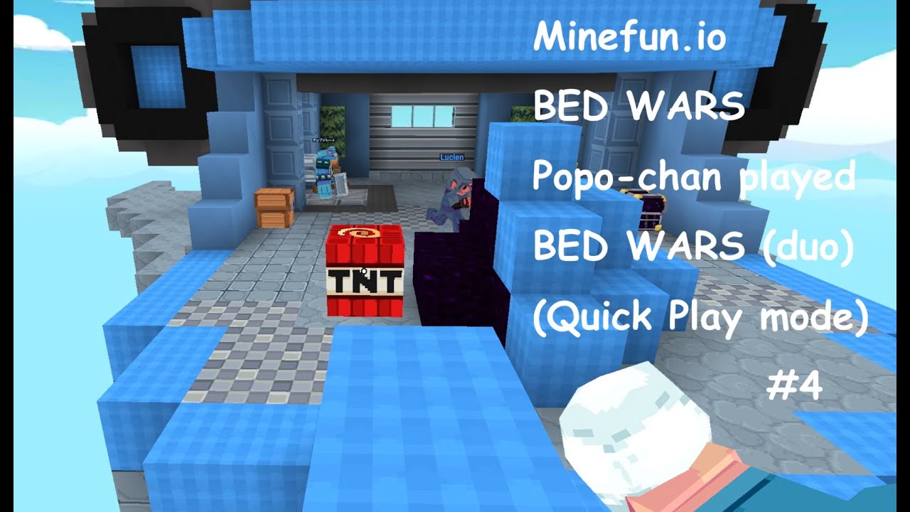 Minefun.io BED WARS  Popo-chan played BED WARS (duo) (Quick Play mode) #4 ポポちゃんベッドウォーズを凸!! #4
