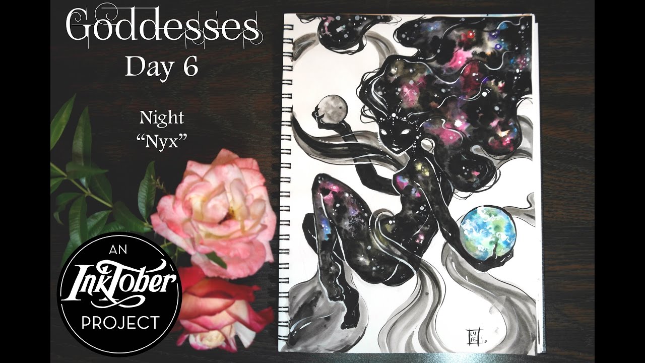 Inktober - Goddess of the Night