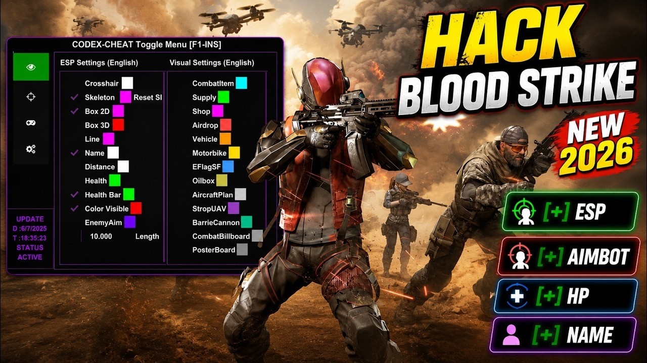 Blood Strike PC | MOBILE Cheats Menu Hack 2026 / Esp + Aim | Free