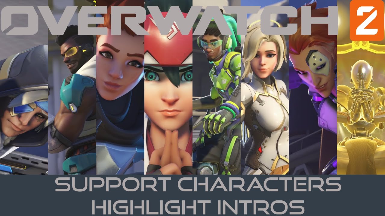 Overwatch 2 ALL Support Heroes (Characters) Highlight Intros HD