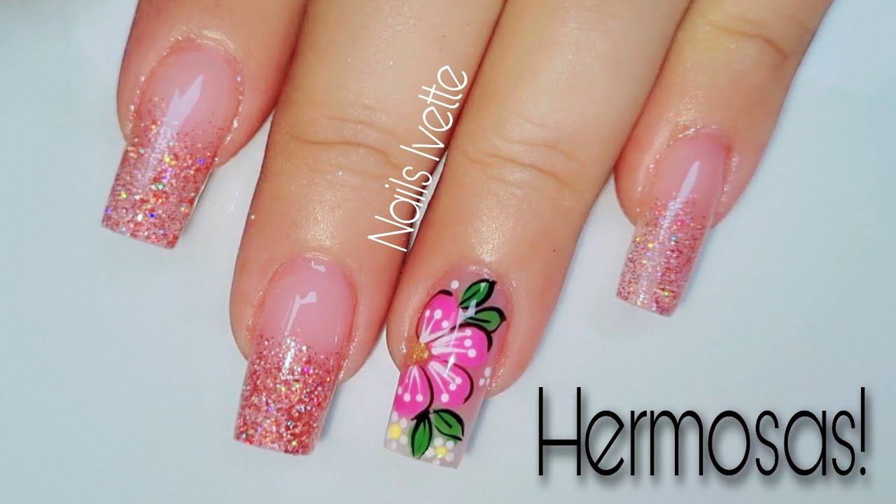 Hermosas! DISEÑO DE UÑAS BÁSICO Y CLÁSICO | DECORACION DE UÑAS FLOR FACIL DE HACER PASO A PASO