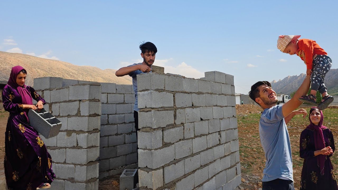The Tris family's efforts to build chicken coop walls