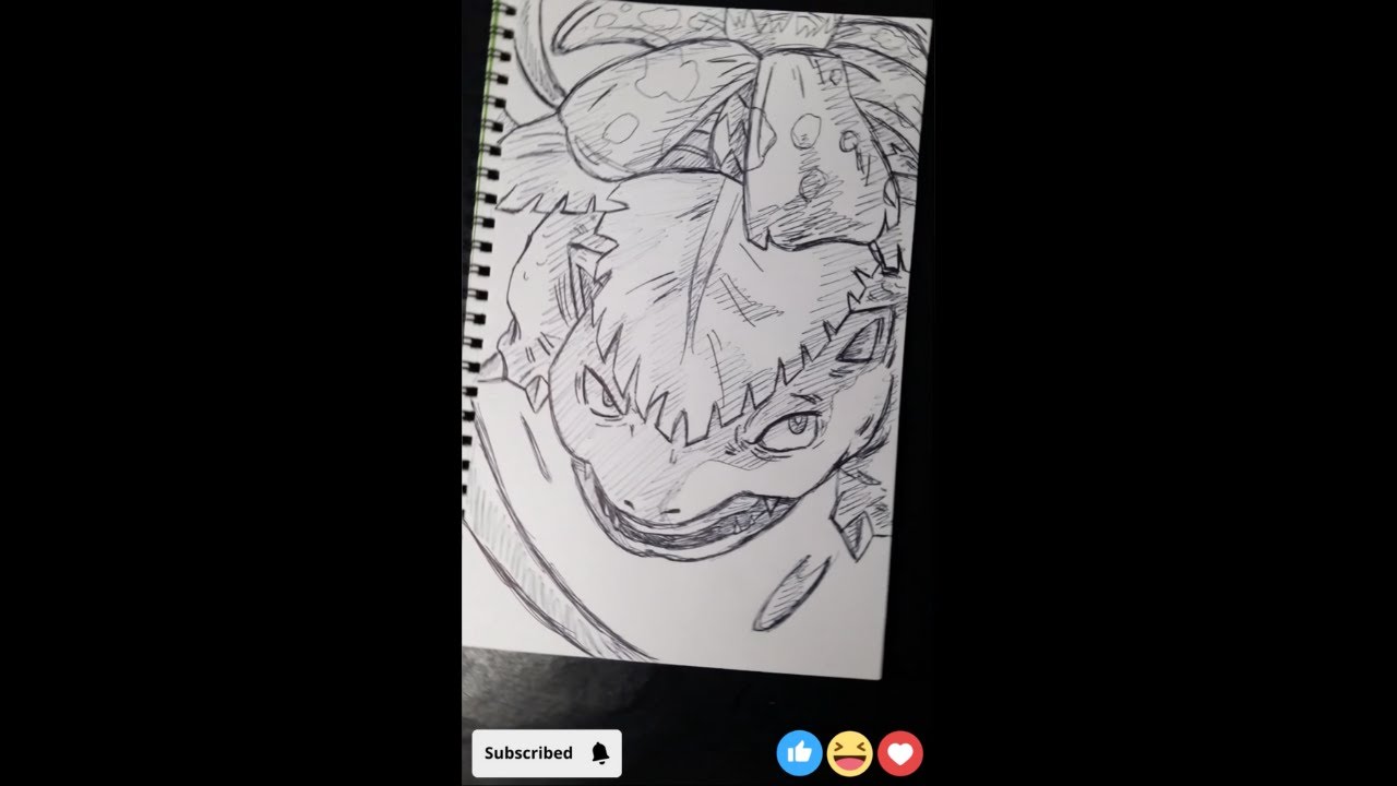 Speed Drawing Venusaur (Vine Whip 🍃) #Shorts