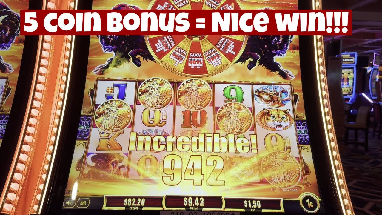 5 Coin Bonus = Nice Win!!!   Buffalo Gold Wheels of Rewards, Beau Rivage Casino Biloxi, MS