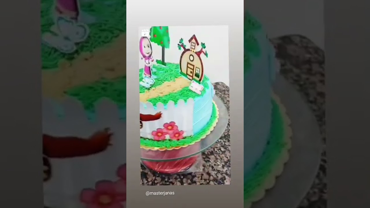 bolo tema marcha e urso #confeitaria #chantininho