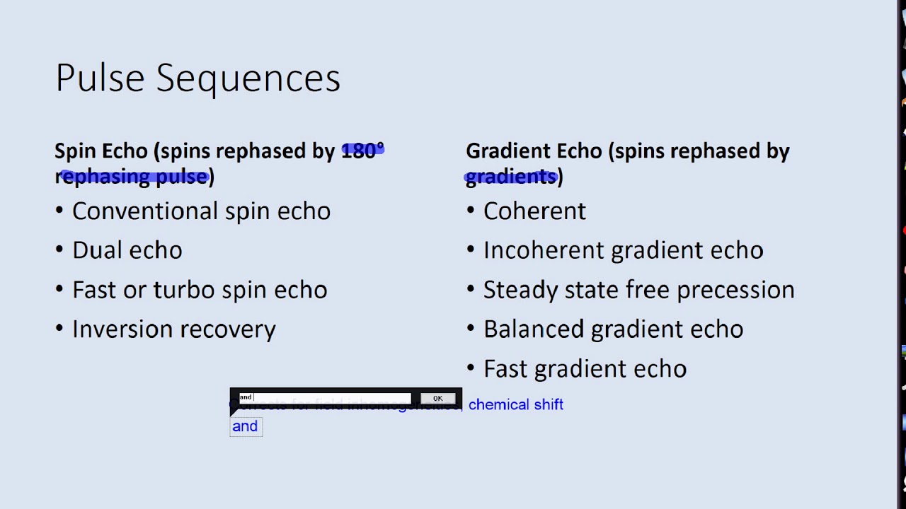 Pulse Sequences 07 22 19