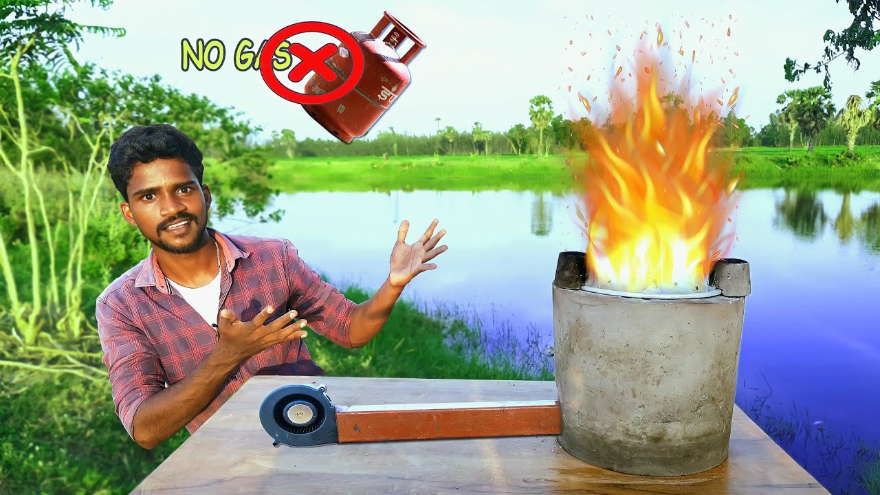 இனி Gas தேவையில்லை...! Turbo Wood Stove Making With Cement | 100% Working | SmokeLess Stove