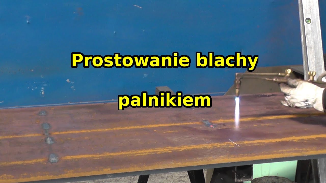 Prostowanie blachy o grubości 20 mm. Straightening plates with a thickness of 20 mm.