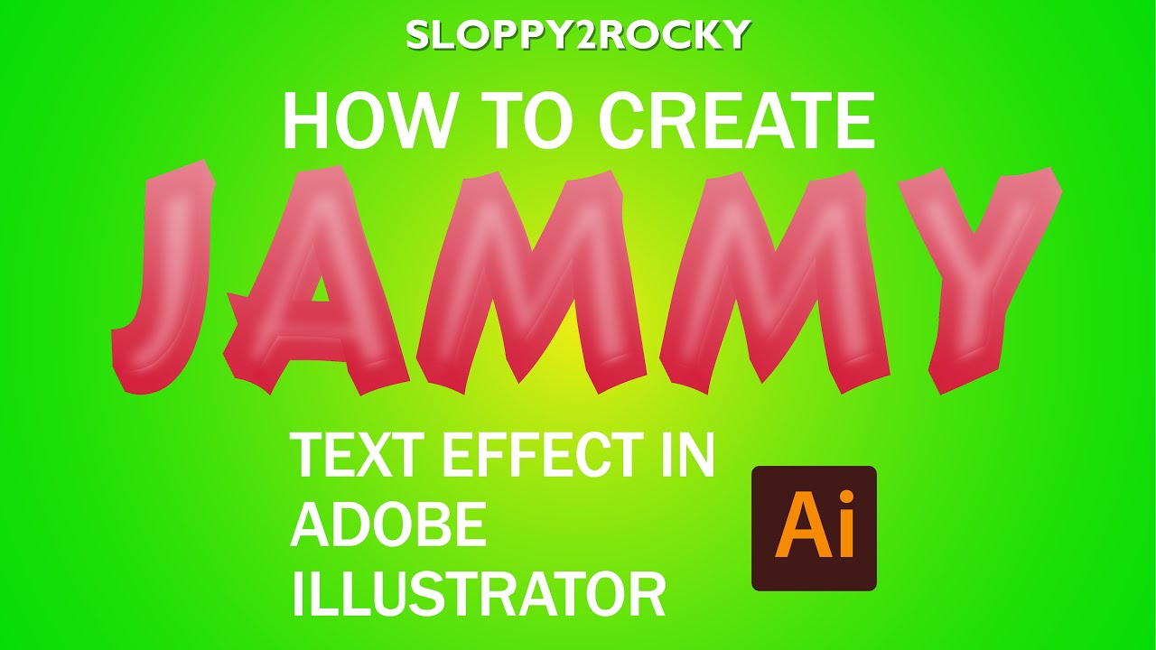 Adobe Illustrator Tutorial: Candy-Like Text Effect (Solid Outside, Chewy Inside)