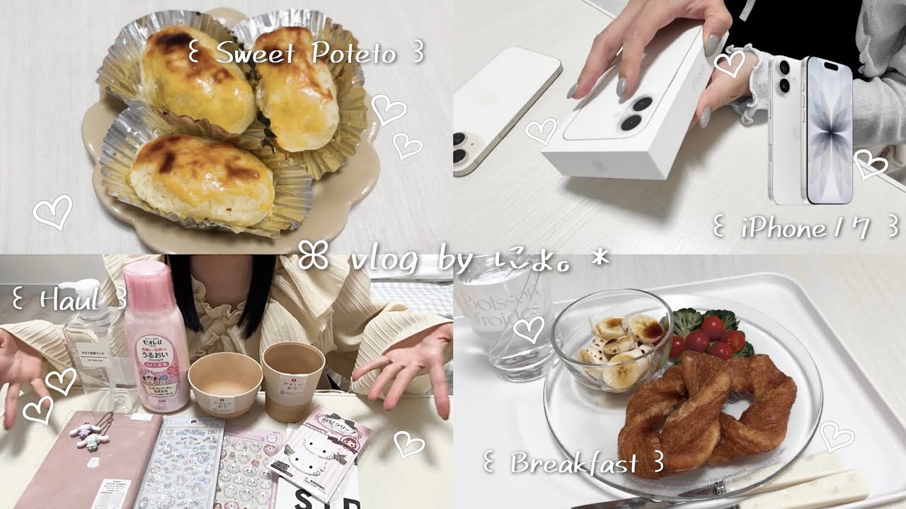 vlog ꒰ 最近の購入品🛒⸝⸝ ¦ iPhone17⋆˚ʚɞ ¦ さつまいも料理♡♡ ꒱