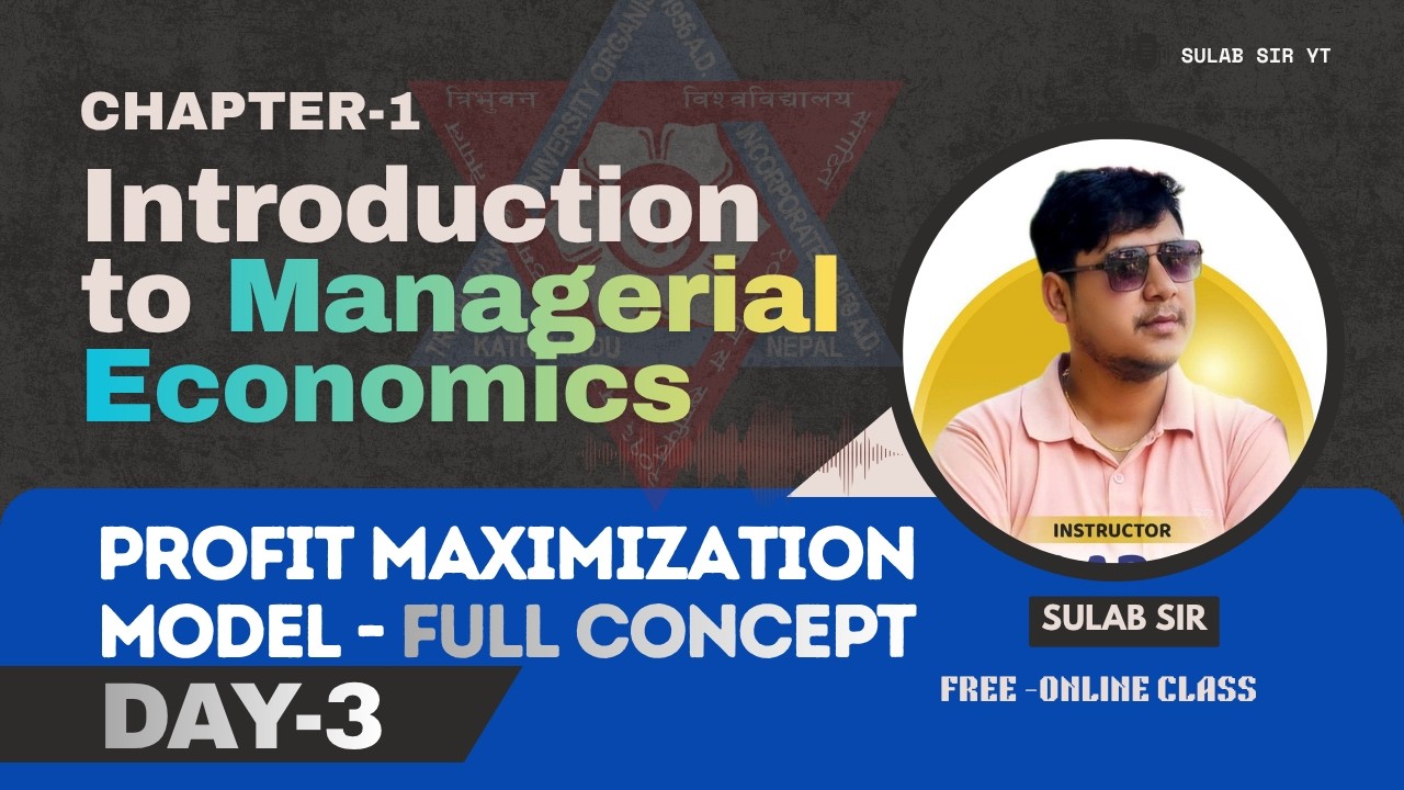 Profit Maximization Model | Managerial Economics Chapter 1 | MBS 1st Semester | TU | Day 3