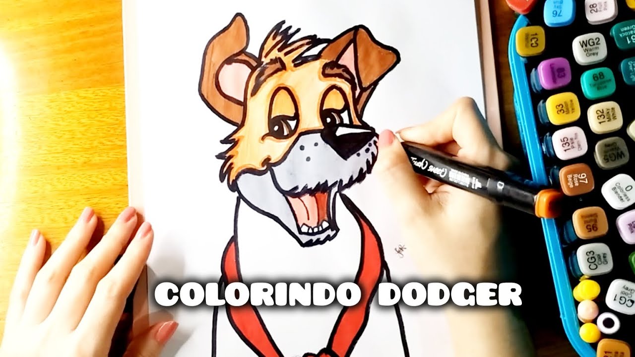 COLORING DODGER WITH MARKERS💙🐕COLORINDO DODGER COM MARCADORES #coloring #marcadores #swatches #art 
