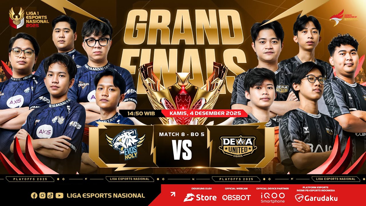LIGA ESPORTS NASIONAL 2025 - PLAYOFFS HARI 3 - GRAND FINALS | EVOS HOLY VS DEWA UNITED OSIRIS