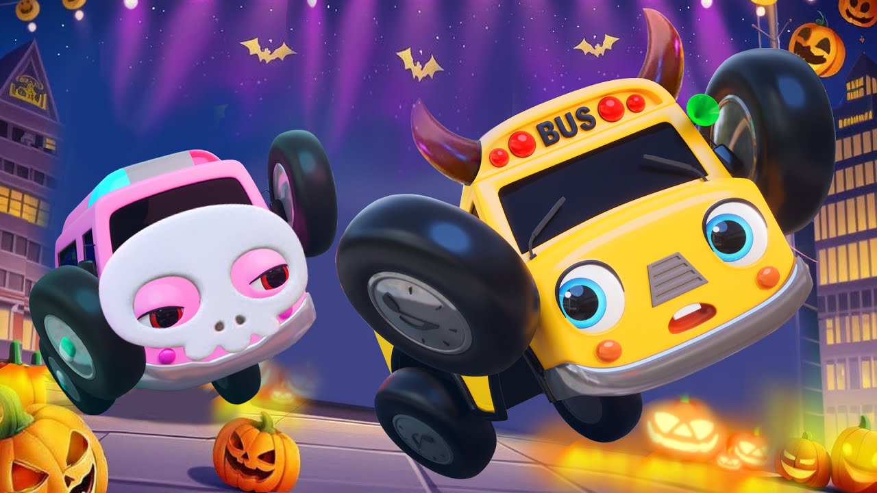 Wheels On the Halloween Bus Song | Nursery Rhymes & Kids Songs - Baby Car Songs TV