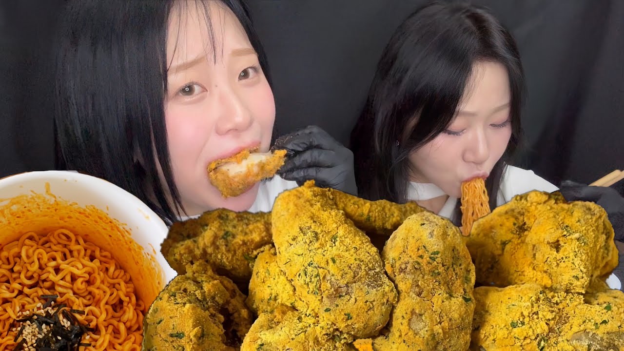 30만 틱톡커와 함께 먹는 뿌링클 💛 불닭에 뿌링클 치즈볼까지 리얼사운드 Bburinkle chicken mukbang