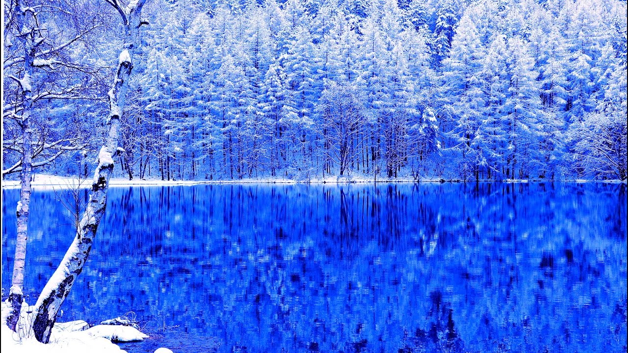 4K映像 絶景冬景色「雪化粧の御射鹿池」奥蓼科 日本の美しい四季 長野県茅野市 3月中旬 自然風景 Christmas Jesus Bleibet Meine Freude