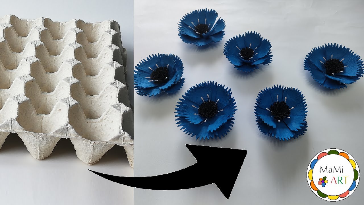 NIESAMOWITE RĘKODZIEŁO DIY ♻️ 🌸 🌸🌸KWIATY Z OPAKOWAŃ PO JAJKACH ♻️🌸 🌸 RECYKLING
