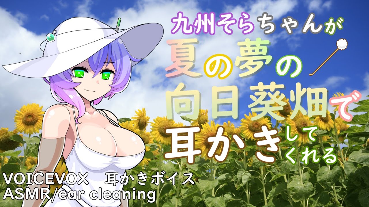 【ASMR】九州そらちゃんが夏の夢の向日葵畑で耳かきしてくれる【VOICEVOX　耳かきボイス】