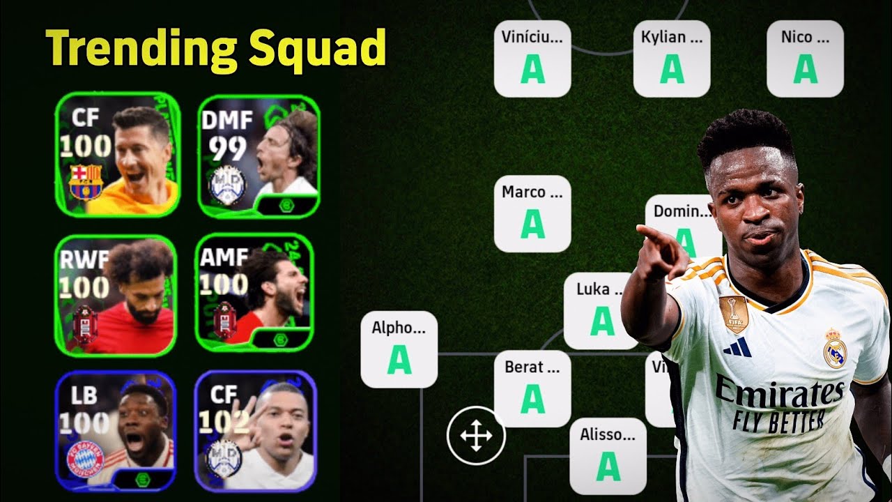 102 POTW Mbappe ☠️🔥 Best Trending Squad In eFootball 2025 Mobile - Potw Squad Building 🔥
