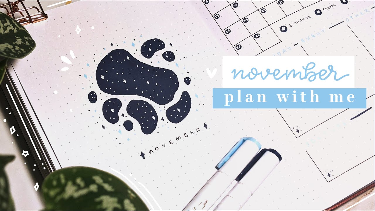 plan with me | november bullet journal setup | minimal space theme ✨
