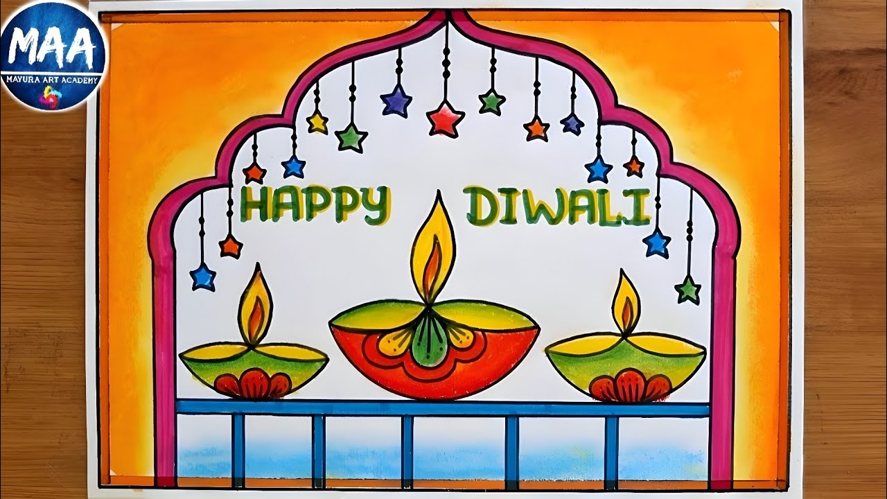 Diwali Drawing | Diwali Drawing Easy | Happy Diwali Drawing | Diwali Festival Drawing #diwali #diya