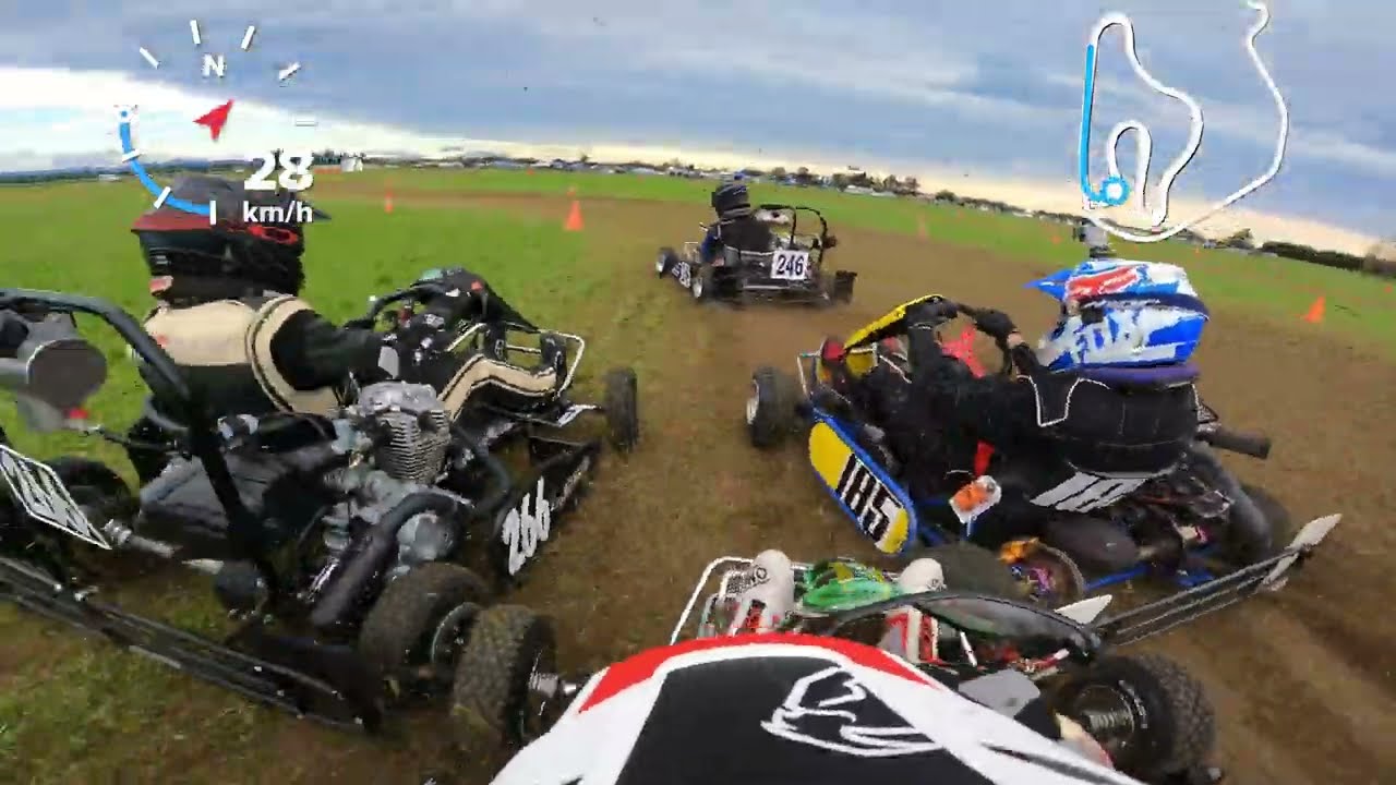 New Zealand Grass Kart Championship in Christchurch 2022 race 1