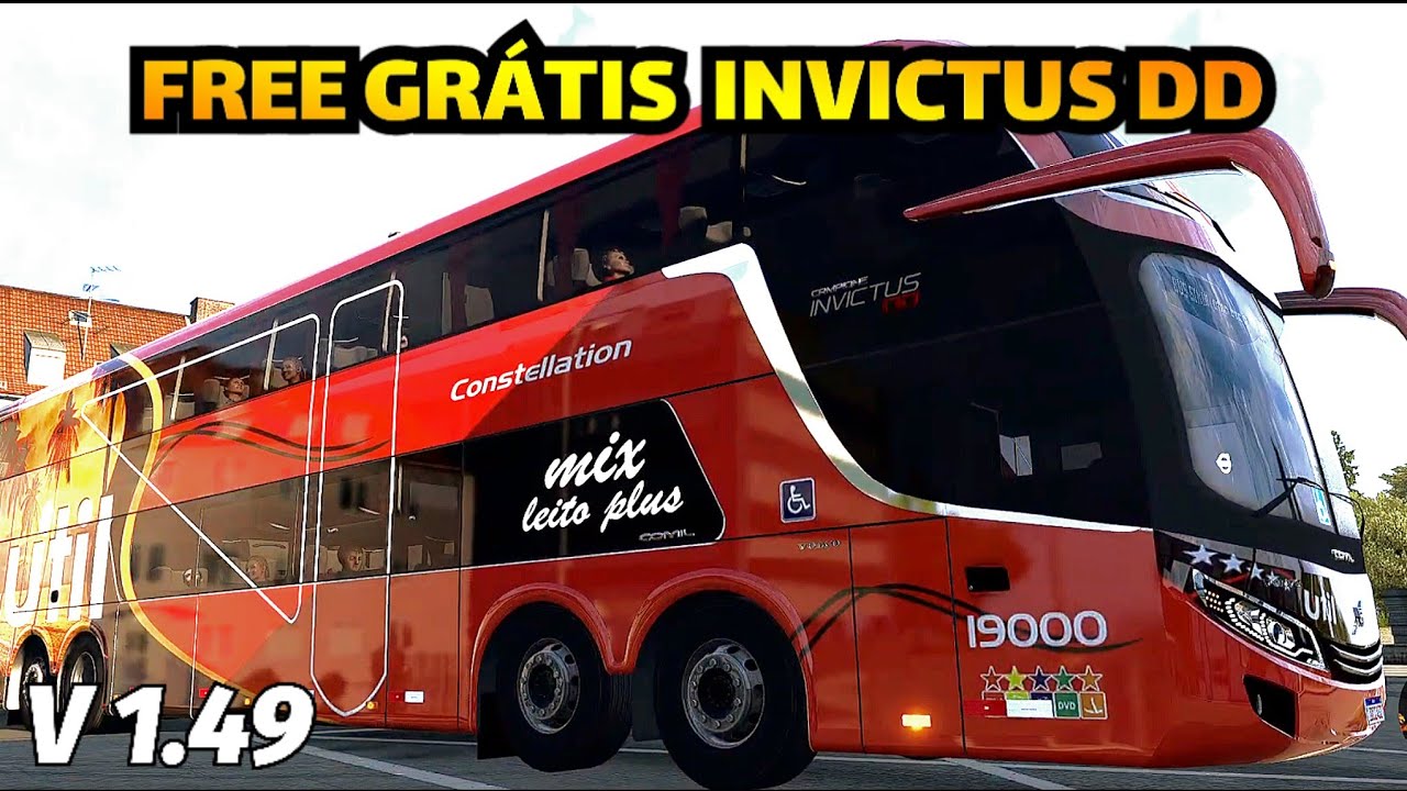 🟢Mod Bus Ets 2 Download Comil Invictus  DD/8x2 Volvo V1.49