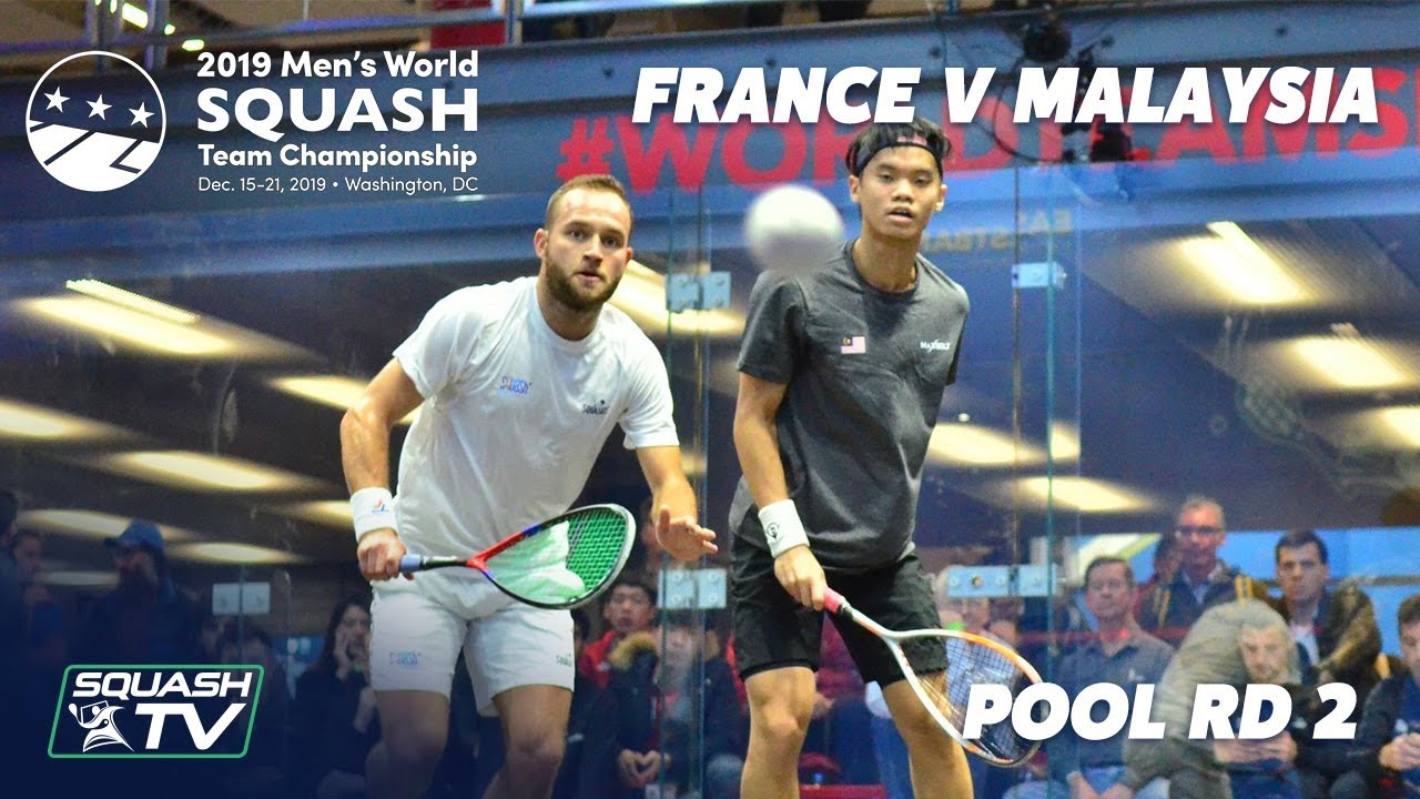 Squash: France v Malaysia - Men's World Team Champs 2019 - Pool Rd 2 Highlights