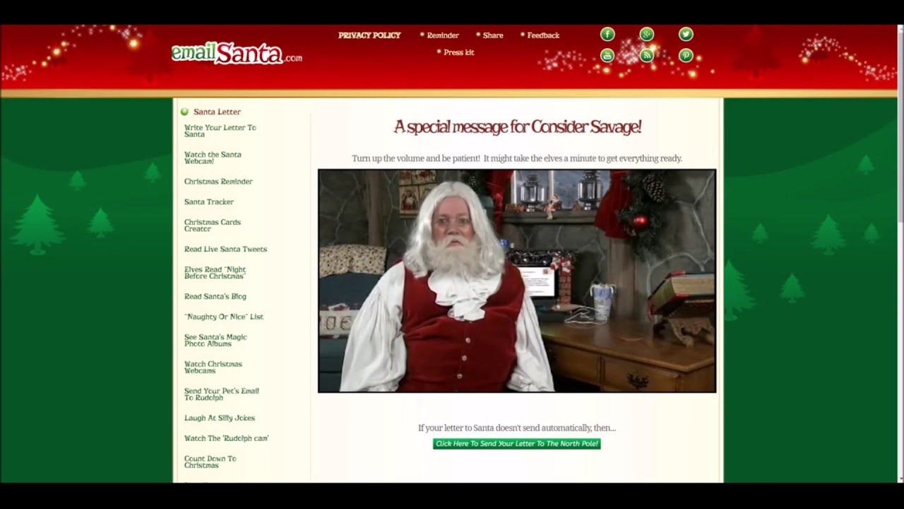 WRITING A LETTER WITH EMAIL SANTA