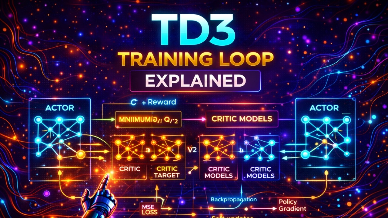 TD3 Training Loop Explained | Full Actor–Critic Update Step-by-Step