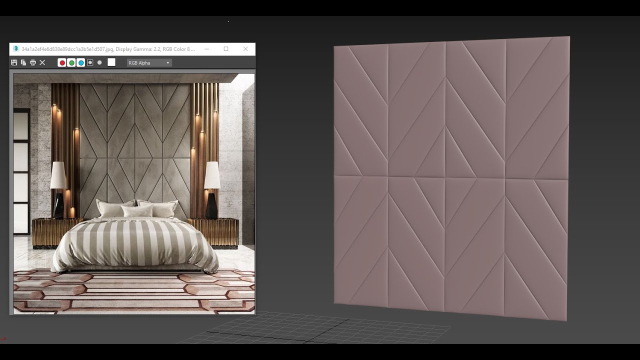 Bed Back Panel Modelling In 3ds Max | Head Board Modelling | Auto Desk 3ds Max |Esthetic Space Decor
