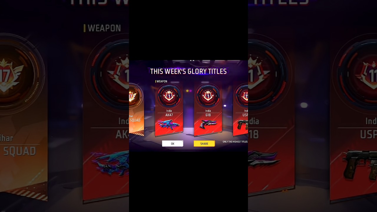 How To Increase 🚀 Weapon Galory Title 🤯 in Br & Cs Rank / Free Fire New Cs Rank Season #shorts #virl