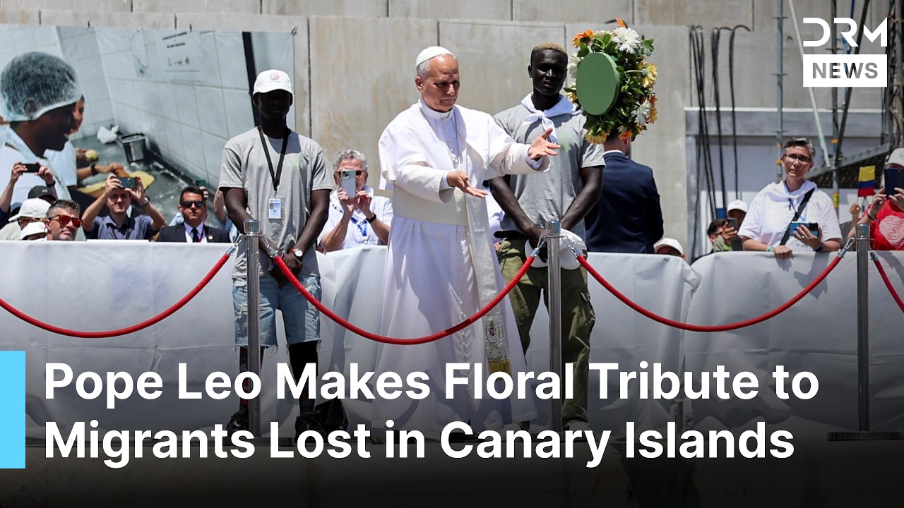 UNSEEN MOMENT: Pope Leo XIV Makes Floral Tribute to Migrants Lost at Sea in Canary Islands | AK1B