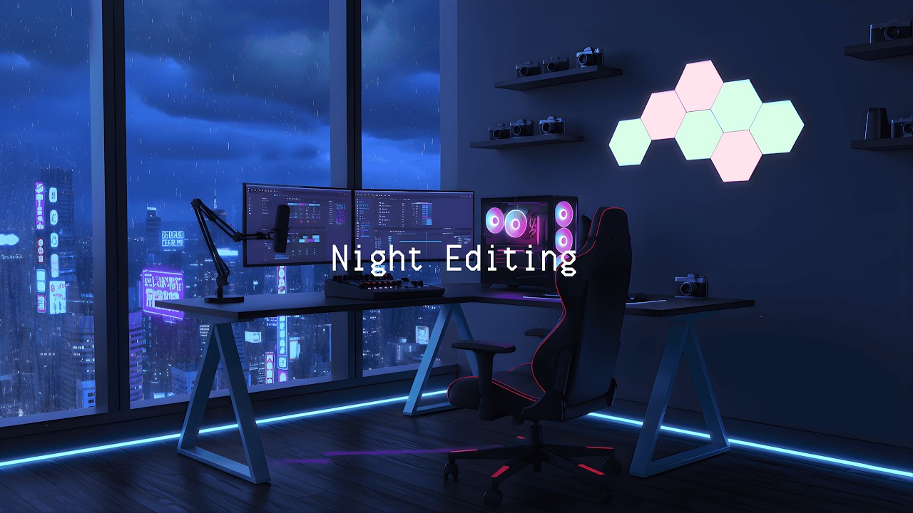 Editing All Night 🌧️ Calm Rain Outside | Lofi Beats to Concentrate