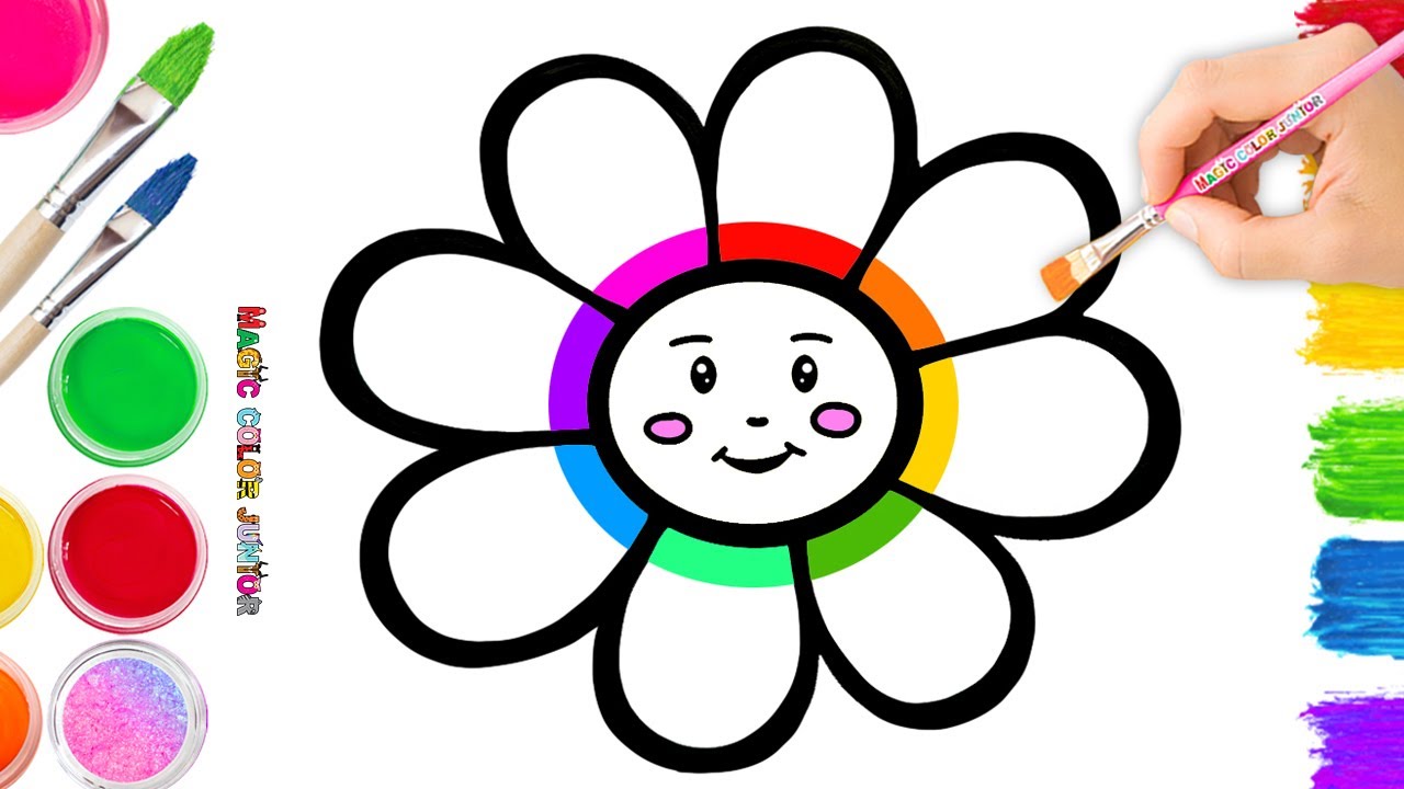 🌺Drawing and Coloring a Flower | Easy Drawing & Step By Step