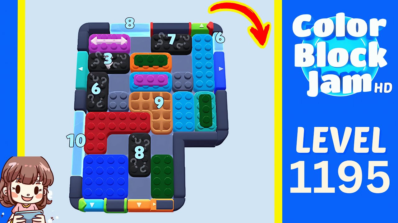 Color Block Jam Level 1195 Solution Walkthrough