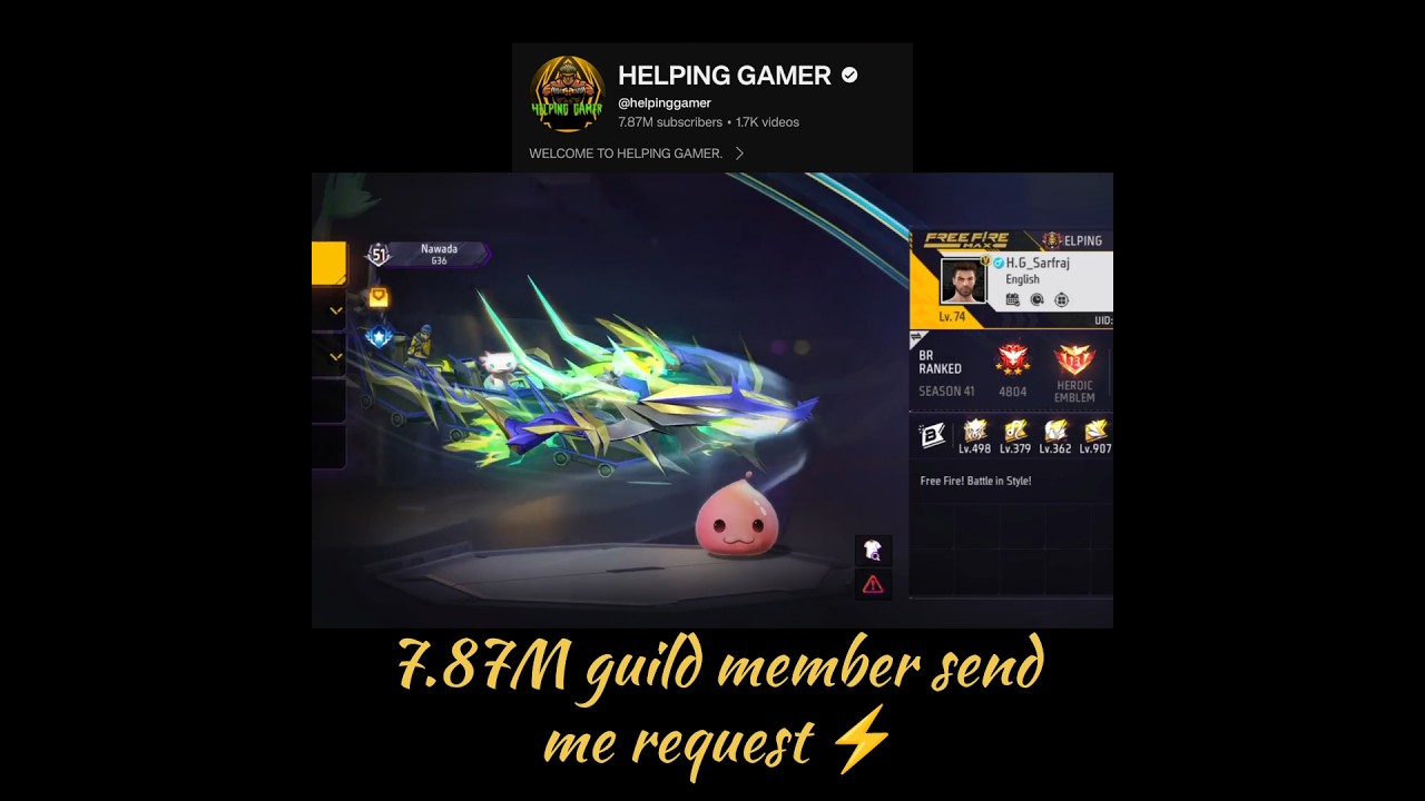 7.87 Million guild member send me request ⚡ @helpinggamer 👑 #helpinggamer #freefire #ganera