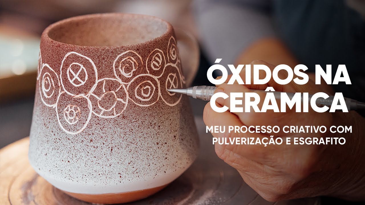 Óxidos na cerâmica: meu processo criativo com pulverização e esgrafito