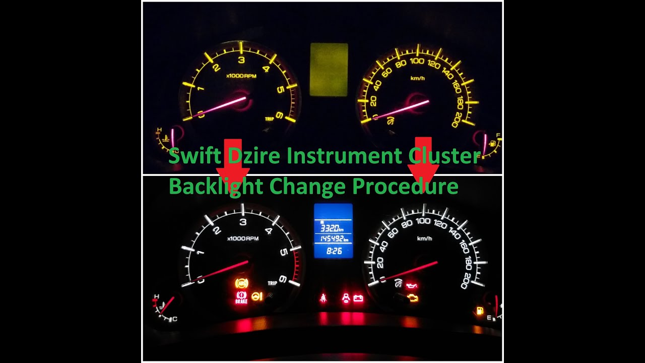 Swift Dzire Instrument Cluster Backlight Change