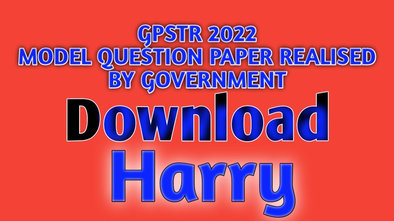 how to download gpstr model question paper