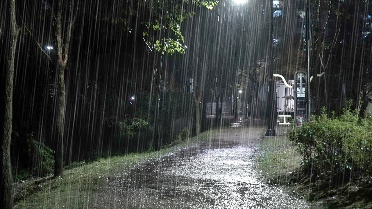 Rainsounds in the night park for Falling Asleep, Sleep in 10 Minutes, Help Insomnia, Sleep aid