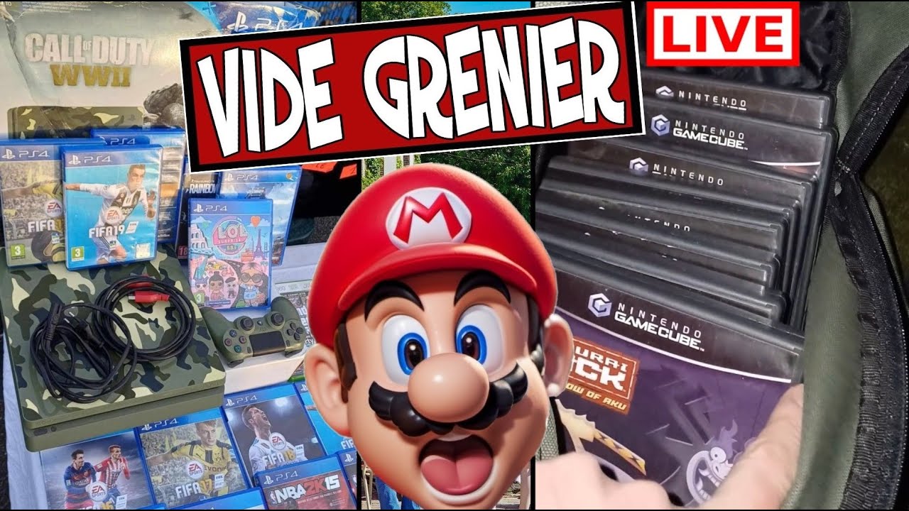 Vide Grenier LIVE Un lot Nintendo Gamecube qui fait plaisir ! 😍 #videgrenier #brocante #viralvideo