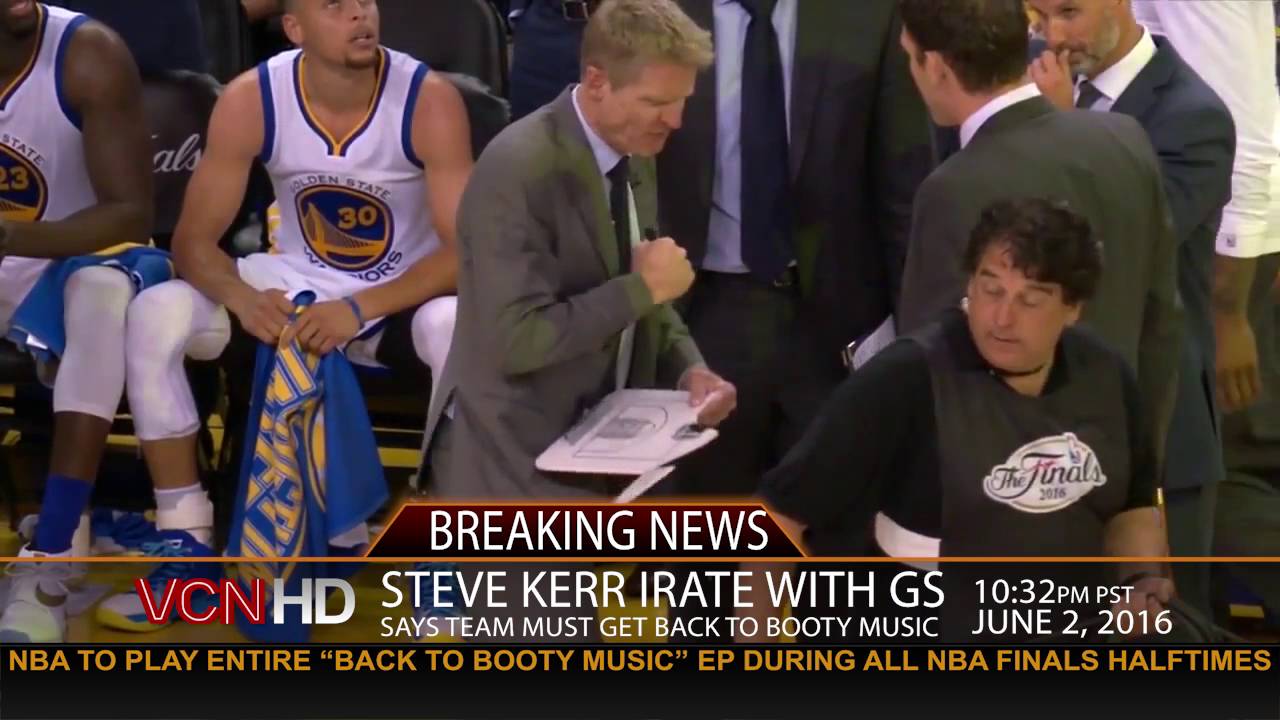 Steve Kerr Destroys His Clipboard With A Single Punch....