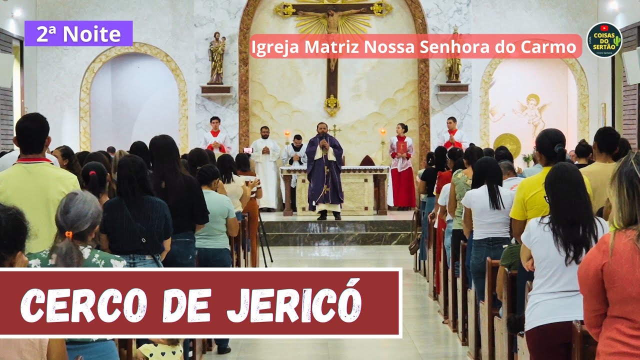 Veja a segunda noite do cerco de Jericó na Matriz de Olivença/Alagoas com frei Severino. 