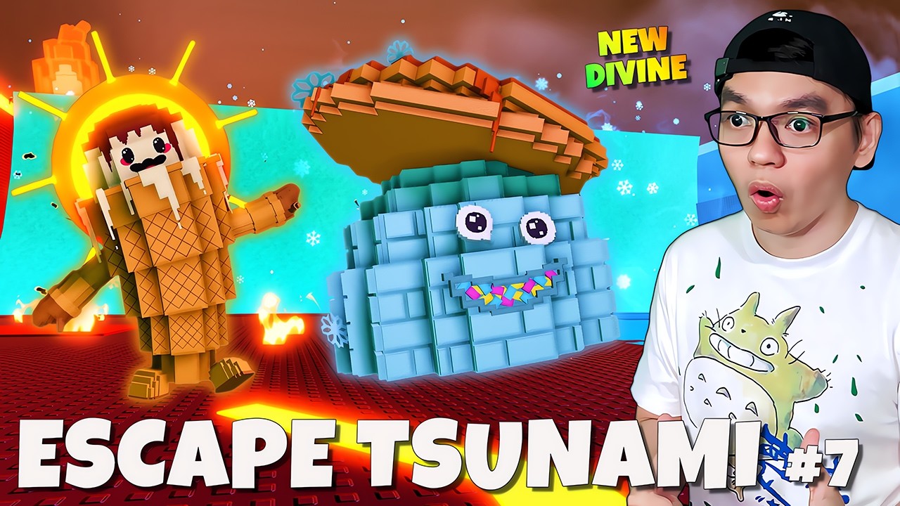 UPDATE!! Tsunami Api & Es Lalu DIVINE Terlangka Baru 🥶🌊🔥 | Escape Tsunami for Brainrots Indonesia